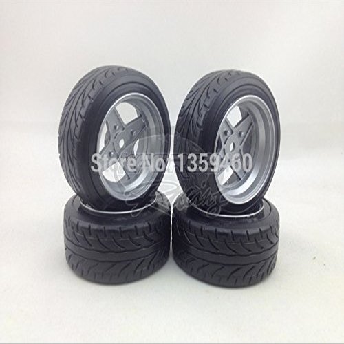 Replacement Part For 4pcs RC Hard Pattern Drift Tires Tyre Wheel Rim Classic3 6mm Ofet (Painting Silver) Fits For 1:10 Drift Car
