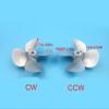 Replacement Part For Metal 60mm Propeller Zinc Alloy Fully Submerged 4 Blade Props 4mm/5mm Hole 17mm Height CW CCW Propellers For RC Bait Load Boats - (Color: 1pc 5mm Hole CCW) view 2