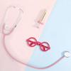 Roctocesy Kids Stethoscope Syringe Glasses Toy, Real Working Nursing Doctor's Stethoscope,Halloween Doctor Costume Cosplay Pretend Play Accessories (Pink) view 4