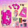 ZQDOLL American 18 Inch Doll Clothes and Accessories Travel Luggage Play Set Including 18 Inch Doll Clothes Travel Suitcase Travel Pillow and Eye Mask(Dolls & Shoes Not Included) view 2