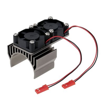 Replacement Part For 7019 Motor Heat Sink With Two Cooling Fans For 1/10 RC Car 540/550 3650 Motor - (Color: Red)
