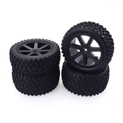 Replacement Part For 4Pcs 1/10 1/12 1/14 RC Car Rubber Tyres Wheels For 144001 124019 124018 Redcat VRX LRP ZD Racing Buggy - (Color: Black)