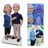 AIOU AIOU 8" Two People Custom Bobbleheads Figurine Personalized As Anniversary Day Birthday Mother's Father's Day Best Gifts for Elderly Souvenir Unique Idea Gifts Based on Photos view 1