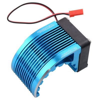 Replacement Part For Model Car Motor Radiator Metal Motor Heat Sink With Cooling Fan In JR/JST Plug For RC Cars 4274/4268/1515 Motors - (Color: Blue JST Plug)