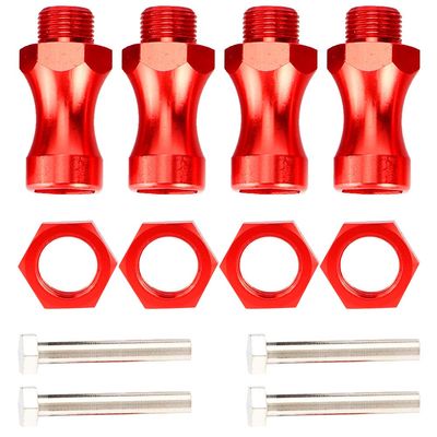 Replacement Part For 4Pcs Metal RC Wheel Hex Driver 12mm Turn 17mm Extension Hex Adapter For RC Car Truck Parts - (Color: Red)