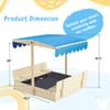 YOLENY Sandbox with Lid,Kids Sandbox with Cover Outdoor,Wooden Sand Box with 2 Foldable Bench Seats for Ages 2-8, Adjustable UV-Resistant Roof & Bottom Liner for Backyard,Beach,Christmas Decorations view 2