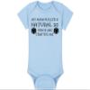 Gaming Baby Onesie and Bib - My Mom Rolled A Natural 20 When She Crafted Me - Solid D20 Die (12-18 Month - Blue Fabric - Black Design) view 4