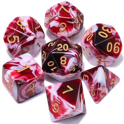 CiaraQ DND Polyhedral Dice Set with a Black Dice Bag for D&D RPG MTG Role Playing Table Games