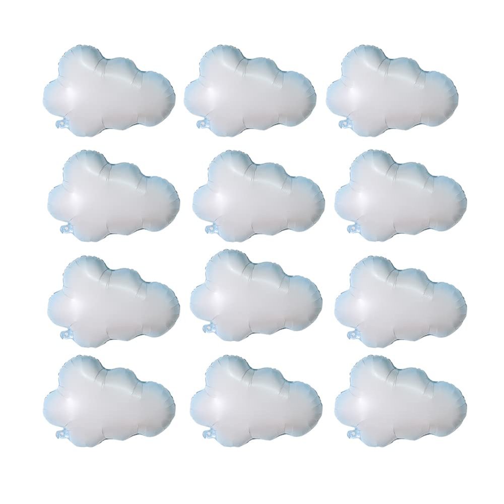 12 Pieces White Cloud Foil Balloons For Baby Shower Boys Girls Birthday Wedding Themed Decoration Party Supplies