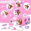 Gifts2U Pet Care Cage Play Set, Vet Clinic and Doctor Kit for Kids with Dress Up Costume, Doctor Medical Pretend Role Play Dog Grooming Toys, Puppy Feeding Carrier Toy for Boys and Girls Ages 3-8 view 4