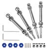 2Pairs ShareGoo Front & Rear Steel Drive Shaft Transmission Axle Compatible with Traxxas Slash 4X4 Nitro Rustler VXL Stampede 4X4 1/10 RC Car Truck (Blue) view 2