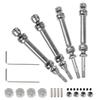 2Pairs ShareGoo Front & Rear Steel Drive Shaft Transmission Axle Compatible with Traxxas Slash 4X4 Nitro Rustler VXL Stampede 4X4 1/10 RC Car Truck (Silver) view 2