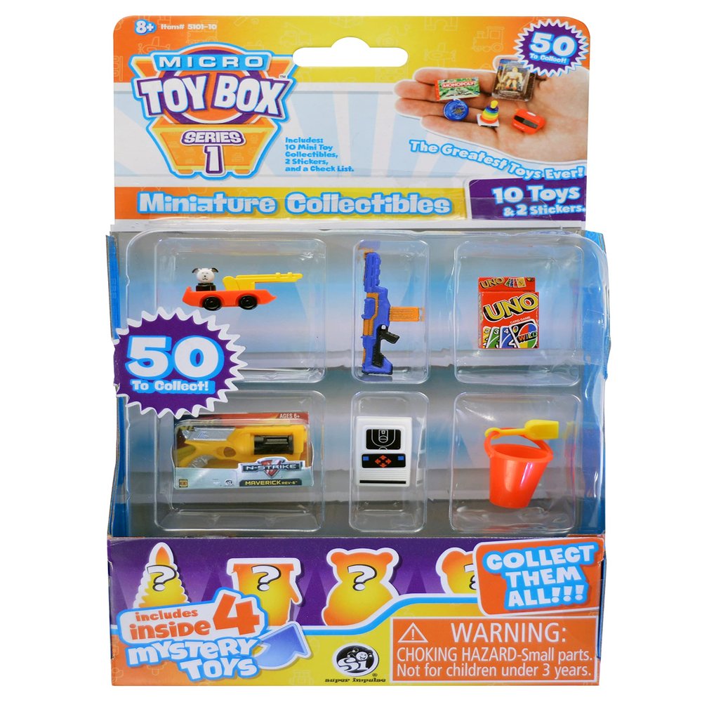 World's Smallest Micro Toy Box Series 1 Mini Collectibles 10 Pack, Multi,Miniature