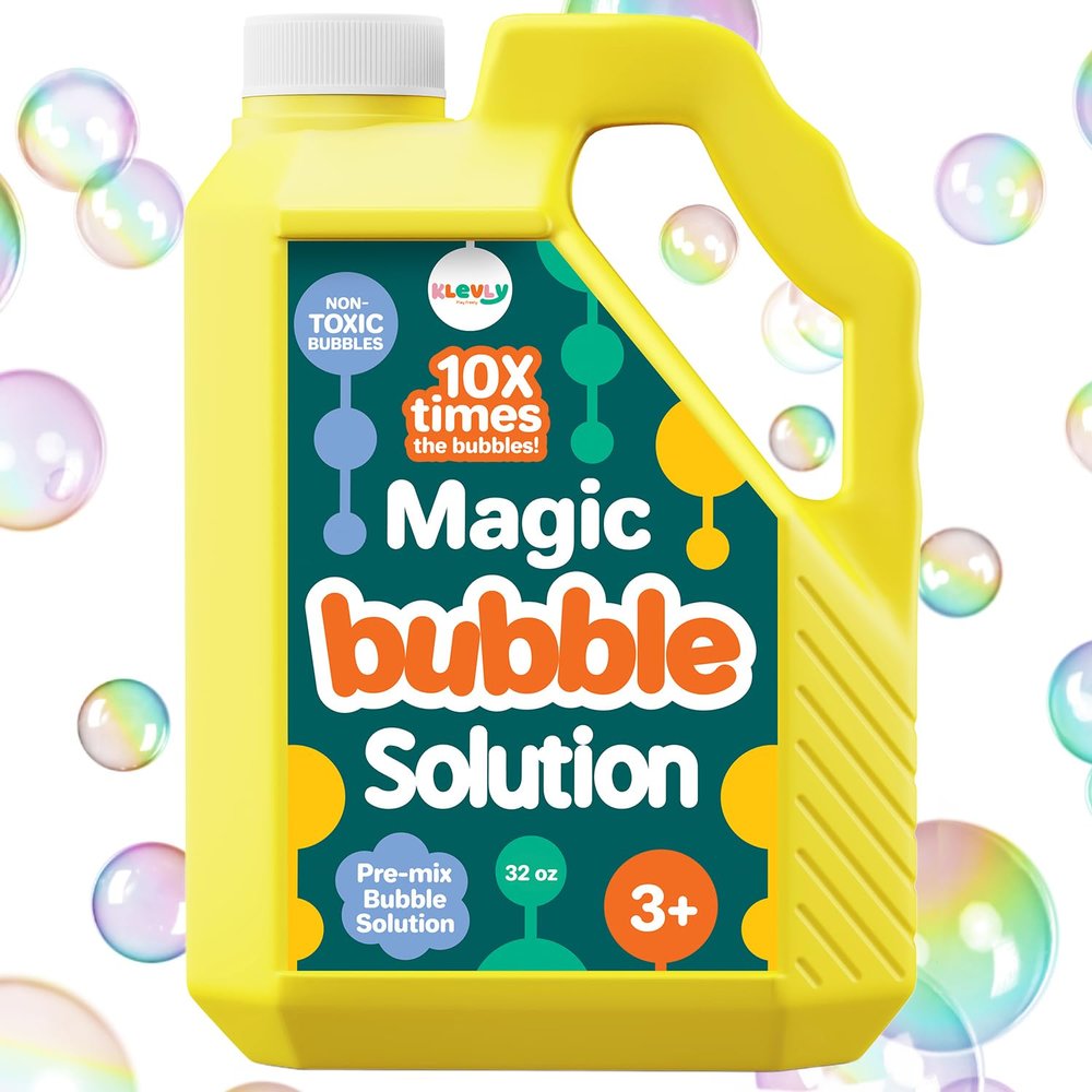 32 oz Iridescent Bubble Solution Refill | Non-Toxic Pre-Mix Bubble Refill Solution No Mixing or Measuring Required | Bubbles for Kids | Bubbles Bulk | Bubble Machine Solution | Giant Bubble Solution