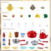 43 Pcs Dollhouse Furniture Kitchen Play Set Miniature Refrigerator with Mini Food Pots and Pans Set Pretend Kitchen Accessories Toys view 3