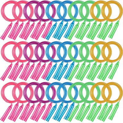 30 Pcs Jump Ropes for Kids Bulk Colorful Plastic Jump Ropes 7.5 ft Adjustable Skipping Rope for Boys Girls, Outdoor Fun Activity Birthday Party Favor
