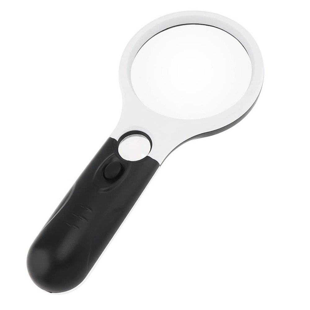 Microscope Kit Magnifying Glasses with Light for Reading, Handheld 3X 45X Illuminated Magnifier Microscope with 3 LED Microscope Lens Adapters (Color : 1)