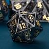 ARUOHHA Hollow DND Metal Dice Set Black Gold Dragons D and D Dice, RPG Role Playing Games Dungeons Polyhedral Dice with Gift Box D20 D12 D10 D8 D6 D4 view 3
