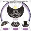 Wooden Tarot Card Case and Stand Holder, Fortune Telling Trinket Keepsake Box With Pendulum Board, Moon Shape Altar Display for Witch (Fresh Style) view 3