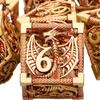 ARUOHHA Hollow DND Metal Dice Set Golden Red Dragons D and D Dice, RPG Role Playing Games Dungeons Polyhedral Dice with Gift Box D20 D12 D10 D8 D6 D4 view 1