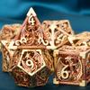 ARUOHHA Hollow DND Metal Dice Set Golden Red Dragons D and D Dice, RPG Role Playing Games Dungeons Polyhedral Dice with Gift Box D20 D12 D10 D8 D6 D4 view 2