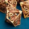 ARUOHHA Hollow DND Metal Dice Set Golden Red Dragons D and D Dice, RPG Role Playing Games Dungeons Polyhedral Dice with Gift Box D20 D12 D10 D8 D6 D4 view 3