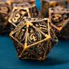 ARUOHHA Hollow DND Metal Dice Set Ancient Gold Dragons D and D Dice, RPG Role Playing Games Dungeons Polyhedral Dice with Gift Box D20 D12 D10 D8 D6 D4 view 3