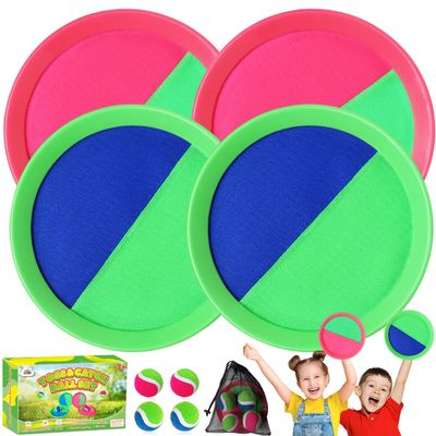 ZMLM Toss Catch Ball Toy Set: Upgraded Kid Outdoor Toy Game Beach Pool Backyard Lawn Sport Activity Fun Outside Indoor Family Toy for Age 3-12 Girl Boy Kid Birthday Summer Gifts