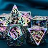 ARUOHHA Hollow DND Metal Dice Set Rainbow Dragons D and D Dice, RPG Role Playing Games Dungeons Polyhedral Dice with Gift Box D20 D12 D10 D8 D6 D4 view 2