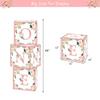 Floral One Boxes for 1st Birthday Girl - 3pcs Rose Gold Floral One Balloons Blocks, First Birthday Balloons One Boxes for Baby Girl, Pink Floral 1st Birthday Decorations view 2