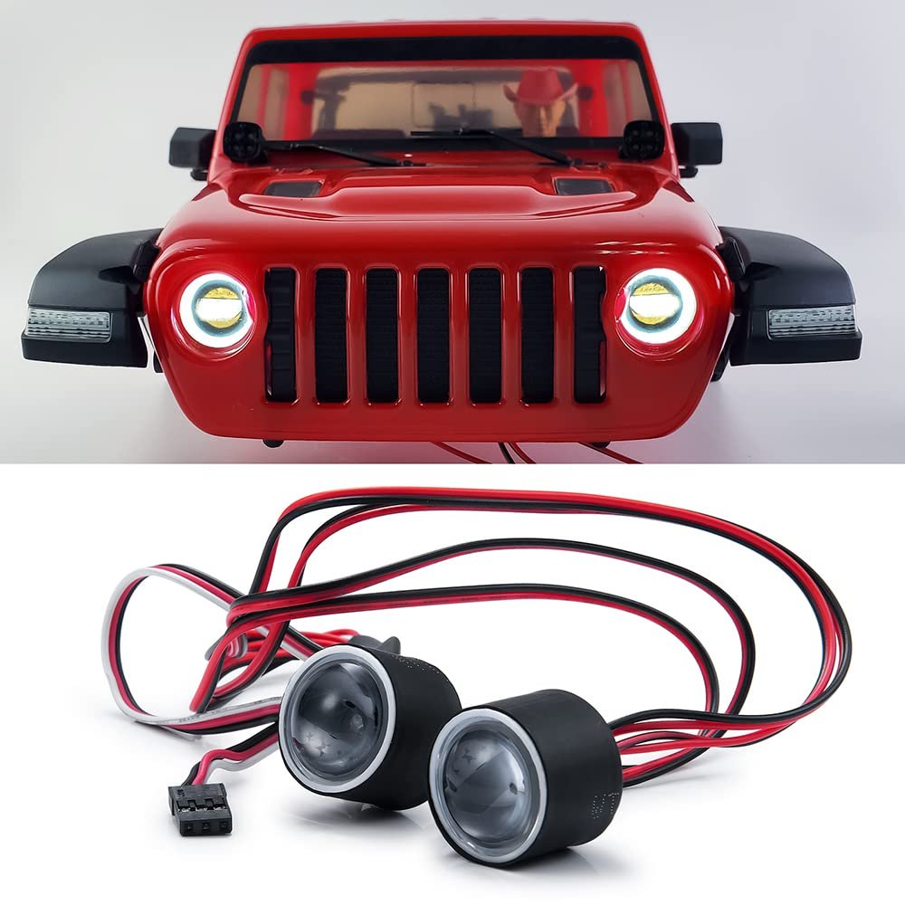 1/10 RC Car Angel Eyes 22mm LED Lights Headlights for Axial SCX10 III AXI03007 RC Crawler Car Upgrades
