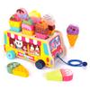 HELLOWOOD Wooden Ice Cream Truck, 28 pcs Magnetic Ice Cream Sweet Treats Pretend Play Food & Accessories, Montessori Sorting & Stacking Toys for Toddler Girls & Boys Age 2-5 view 1