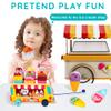 HELLOWOOD Wooden Ice Cream Truck, 28 pcs Magnetic Ice Cream Sweet Treats Pretend Play Food & Accessories, Montessori Sorting & Stacking Toys for Toddler Girls & Boys Age 2-5 view 3