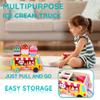HELLOWOOD Wooden Ice Cream Truck, 28 pcs Magnetic Ice Cream Sweet Treats Pretend Play Food & Accessories, Montessori Sorting & Stacking Toys for Toddler Girls & Boys Age 2-5 view 4
