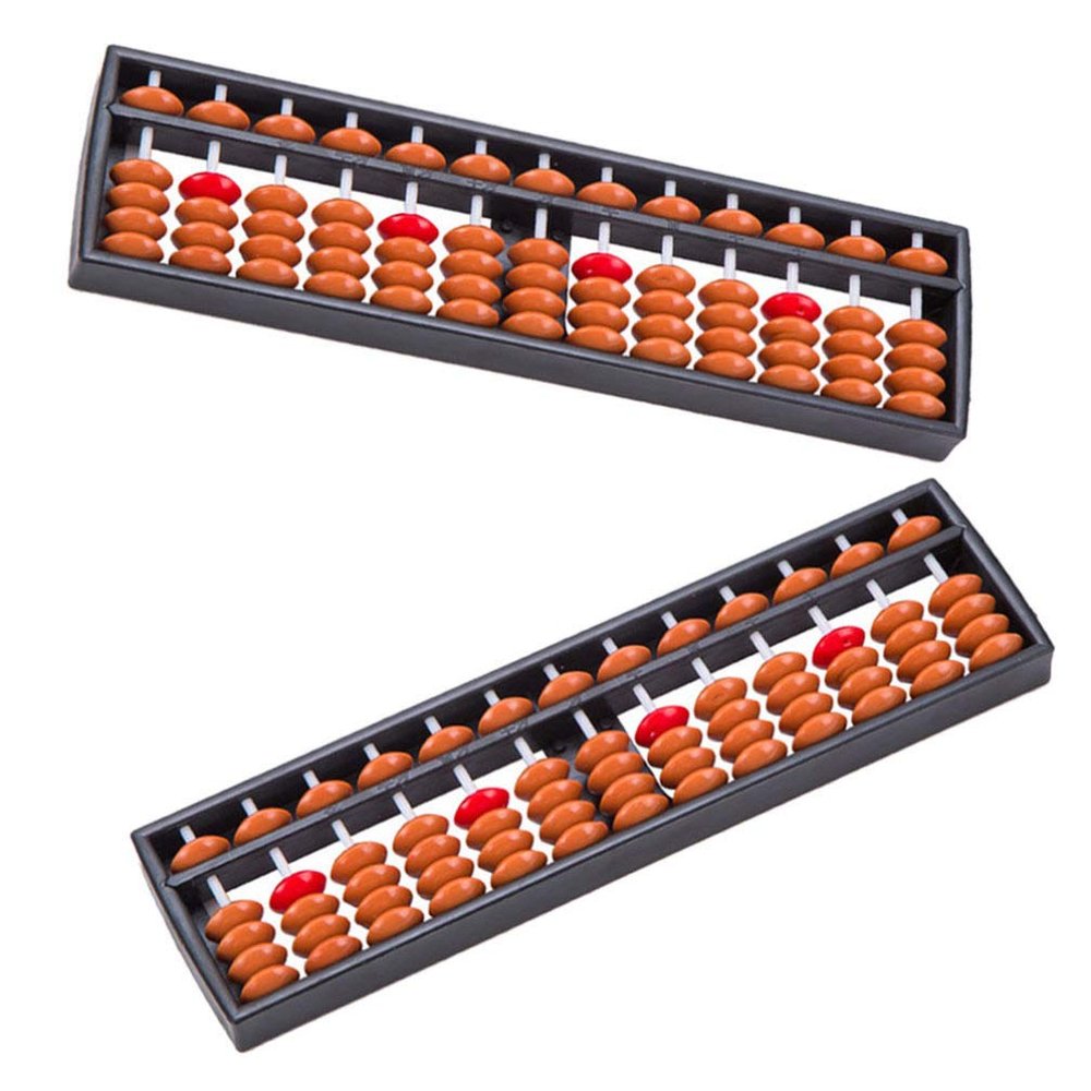 Ipetboom Kids Tools 2Pcs Abacus for Kids Math, Abacus Chinese Japanese Calculator Counting Tool Math Calculating s Educational Learning for Adults, 22x6cm s Counters