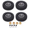 RC Rubber Tire Kit 55mm Alloy Rims with Brass Combiner for SCX24 AXI90081 AXI00001 AXI00002 1/24 RC Car 4pcs/Set 2 Colors() view 1