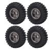 RC Rubber Tire Kit 55mm Alloy Rims with Brass Combiner for SCX24 AXI90081 AXI00001 AXI00002 1/24 RC Car 4pcs/Set 2 Colors() view 4