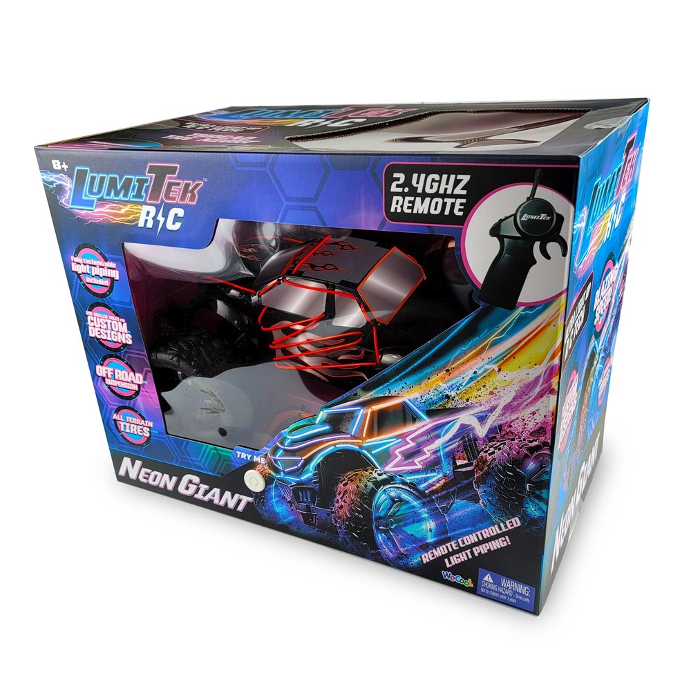 LumiTek R/C Neon Giant Truck for Kids, Customizable LED Remote Control Car for Boys and Girls, 2.4GHz, Idea Birthday Gift Indoor and Outdoor Fun