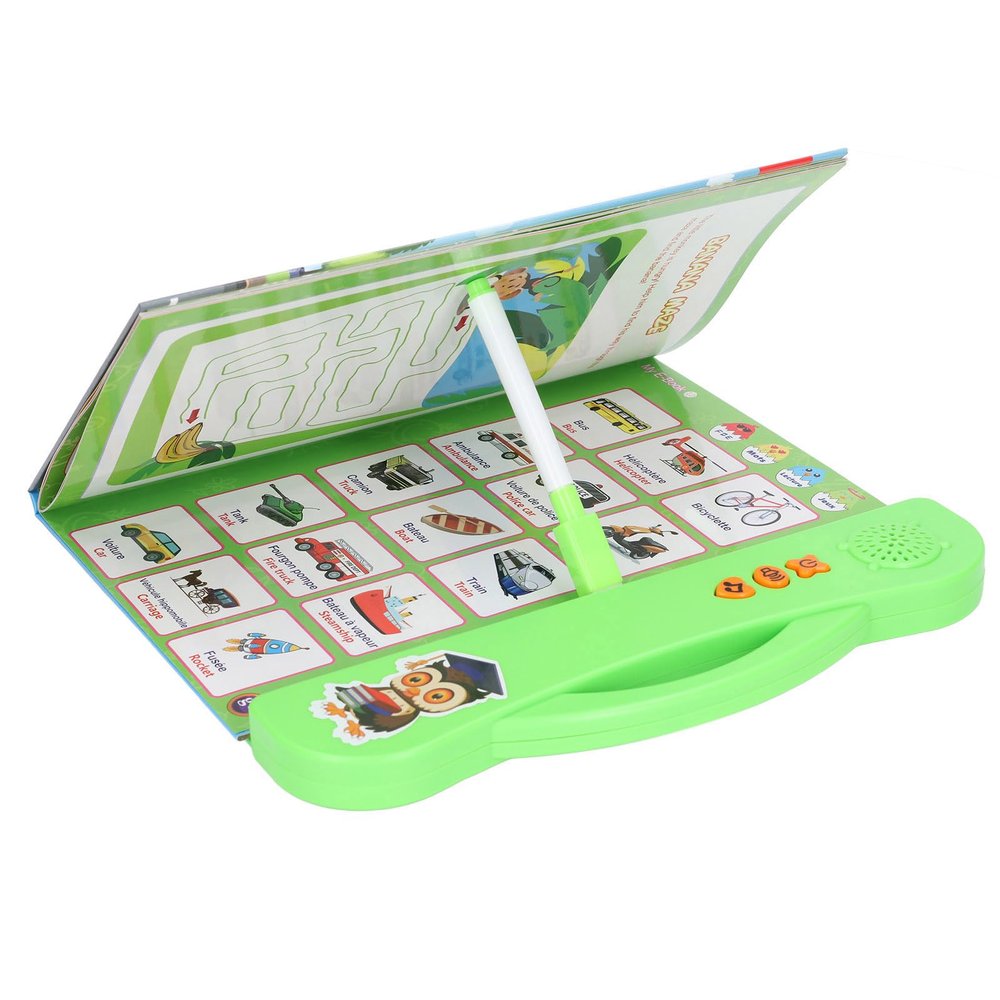 VGEBY Sound Book, Interactive Learning Book Children English French Sound Book Educational Toy Birthday Gift(Green)