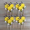 12Pcs Bumble Bee Cupcake Toppers Oh Babee Cupcake Picks Multi Layer Honey Bee Cupcake Picks for Baby Shower Birthday Party Decorations Supplies view 1