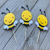 12Pcs Bumble Bee Cupcake Toppers Oh Babee Cupcake Picks Multi Layer Honey Bee Cupcake Picks for Baby Shower Birthday Party Decorations Supplies view 3