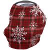 Baby Car Seat Covers Christmas Winter Snowflake Red Black Buffalo Plaid Nursing Covers Breastfeeding Scarf Soft Stretchy Carseat Canopy Cover Shopping Cart Cover Stroller Covers for Baby Girls Boys view 1