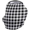 Baby Car Seat Covers Black White Buffalo Plaid Nursing Covers Breastfeeding Scarf Soft Stretchy Carseat Canopy Cover Shopping Cart Cover Stroller Covers for Baby Girls Boys view 1