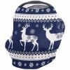 Baby Car Seat Covers Christmas Elk Winter Snowflake Blue Nursing Covers Breastfeeding Scarf Soft Stretchy Carseat Canopy Cover Shopping Cart Cover Stroller Covers for Baby Girls Boys view 1