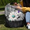 Baby Car Seat Covers Teal Purple Daisy Retro Farmhouse Wooden Board Nursing Covers Breastfeeding Scarf Soft Stretchy Carseat Canopy Cover Shopping Cart Cover Stroller Covers for Baby Girls Boys view 4