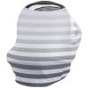 Baby Car Seat Covers Gray Stripe Gradient Nursing Covers Breastfeeding Scarf Soft Stretchy Carseat Canopy Cover Shopping Cart Cover Stroller Covers for Baby Girls Boys view 1