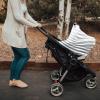 Baby Car Seat Covers Gray Stripe Gradient Nursing Covers Breastfeeding Scarf Soft Stretchy Carseat Canopy Cover Shopping Cart Cover Stroller Covers for Baby Girls Boys view 3