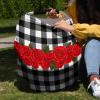 Baby Car Seat Covers Valentine's Day Red Rose on Black White Buffalo Plaid Nursing Covers Breastfeeding Scarf Soft Stretchy Carseat Canopy Cover Shopping Cart Cover Stroller Covers for Baby Girls Boys view 4