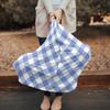 Baby Car Seat Covers Pastoral Style Blue Lattice Nursing Covers Breastfeeding Scarf Soft Stretchy Carseat Canopy Cover Shopping Cart Cover Stroller Covers for Baby Girls Boys view 2
