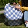 Baby Car Seat Covers Pastoral Style Blue Lattice Nursing Covers Breastfeeding Scarf Soft Stretchy Carseat Canopy Cover Shopping Cart Cover Stroller Covers for Baby Girls Boys view 4